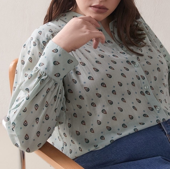 Addition Elle | Georgette Blouse in Soft Mint